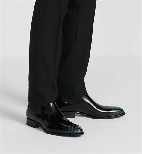 Dior Timeless Chelsea Boot Black Calfskin with Gray and Black 